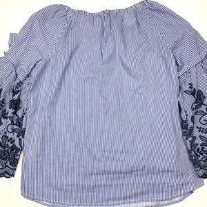 Fever Tops - Fever off shoulder top with embroidered sleeves Fever Tops - Fever off shoulder top with embroidered sleeves